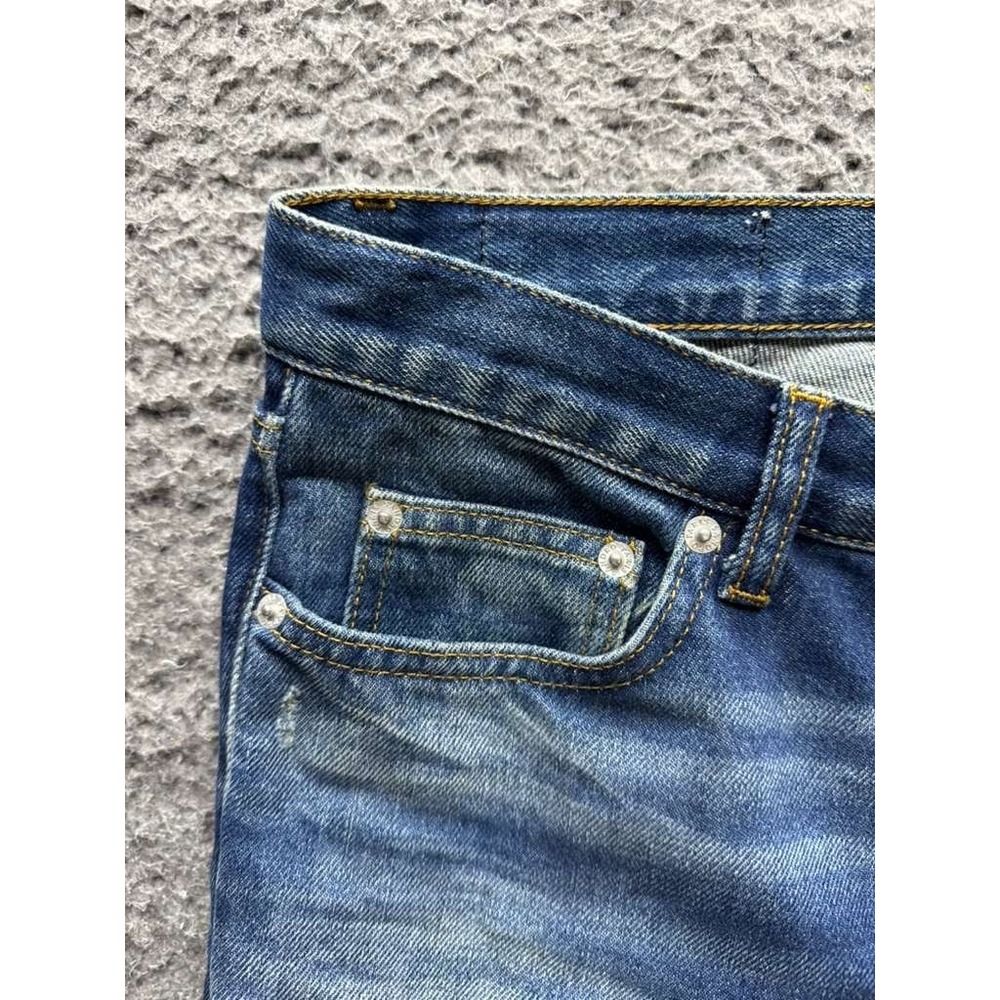 Sandro Paris Droit Slim Fit‎ Low Rise Distressed Denim Jeans Blue Size 27 - Picture 4 of 16